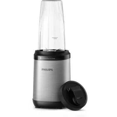 Obrázek Mixér Philips řady 5000 Mini Smoothie Maker, odnímatelné čepele, kelímek 700 ml, technologie ProBlend Plus, snadné čištění, elegantní, kompaktní design, výkon 800 W, stříbrná barva (HR2764/00)