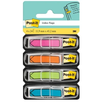 Obrázek Post it Index Arrows Repositionable W12xH43mm 4 Bright Colours Ref 684ARR4 [Pack of 96]