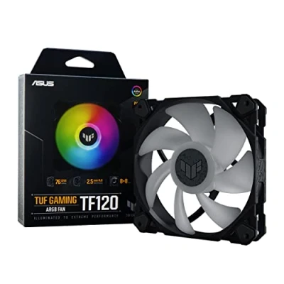 Obrázek TUF Gaming TF120 ARGB ventilátor krytu Single Pack (1 kus, Aura Sync, tichý adresovatelný ventilátor, PWM řízení)