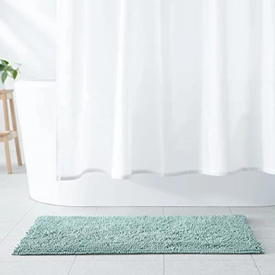Obrázek AmazonBasics koupelový koberec, chlupatý, neklouzavý, mikrovlákno, 53 x 86 cm, mořská zelená