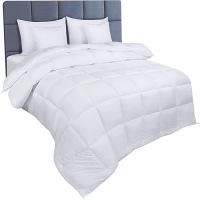 Obrázek Utopia Bedding Bettdecke 200x200 cm, Steppbett mit 350 GSM Polyester Füllung (Weiß)