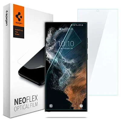 Obrázek Spigen NeoFlex ochranná fólie kompatibilní se Samsung Galaxy S22 Ultra, 2 kusy, odolná proti poškrábání, TPU film, pro instalaci vody