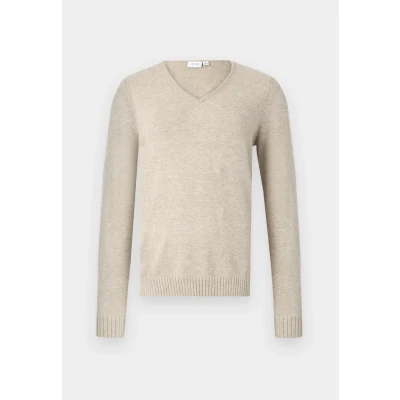 Obrázek VILA Viril Vneck LS NOOS Svetr, Ženy, Velikost: XL, Natural melange