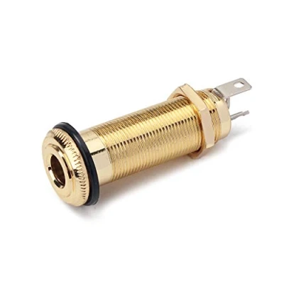 Obrázek Alnicov Stereo Kupfer Zylinder Mono Klinkenbuchse für Gitarren/Bass, 4 polig, Gold