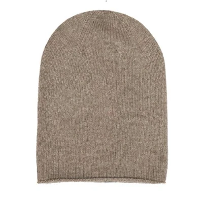 Obrázek Zwillingsherz Čepice Slouch Beanie ze 100% kašmíru vysoce kvalitní pletená čepice pro dámy dívky chlapce Hat Unisex One Size teplá měkká hebká na jaře, podzim a v zimě, Tmavě béžová