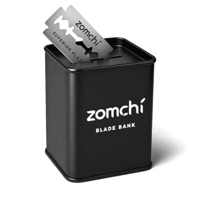Obrázek Zomchi Box na holení pro ukládání žiletek, žiletky skladování boxu, kufřík likvidaci použitých břitů s dvojitou hranou (černý)