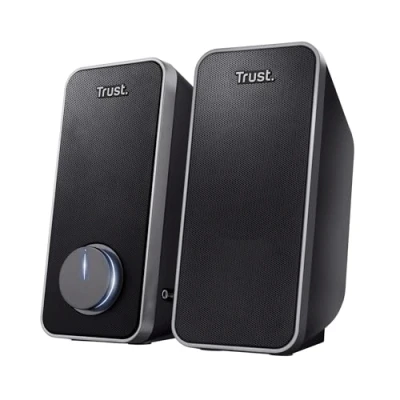 Obrázek Trust Sada reproduktorů Arys 2.0, 28 W, 3,5 mm AUX jack, boxy s USB napájením, reproduktor pro PC, laptop, počítač, tablet a smartphone černá, jednotná velikost