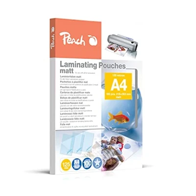 Obrázek Peach Laminovací fólie A4 125 mic 100 kapes matná popisovatelná prémiová kvalita pro nejlepší laminování kompatibilní S přístroji všech značkových výrobců PP525 22
