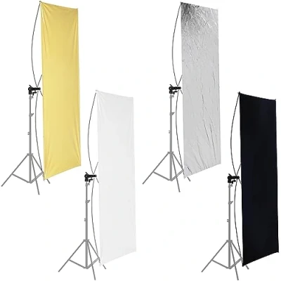 Obrázek Neewer 90 x 180 cm Foto Studio Flat Panel Light Reflektor s držákem otočným o 360 stupňů a taškou zlatá/stříbrná černá/bílá