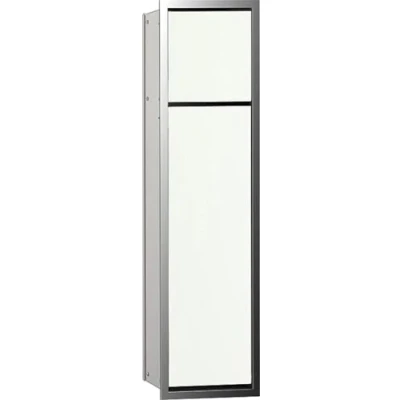 Obrázek Emco Asis 150 spodní omítka koupelnová skříňka na WC, chrom/sklo bílé, vestavěná skříň, dveřní zarážka volitelná 974027840