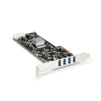 Obrázek StarTech.com 4 Port USB 3.0 PCIe karta se vyhrazenými 5 Gbit/s kanály (USB 3.1 Gen 1) UASP SATA / LP4 Power PCI Express adaptér (PEXUSB3S44V)