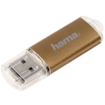Obrázek Hama 32GB USB flash disk 2.0 datový (10 MB/s přenos dat, s očkem pro upevnění na kroužek klíče, paměťový disk, Memory Stick uzávěrem, vhodné Windows/MacBook) bronzový