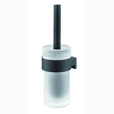 Obrázek Tiger Bold Toilettenbürste mit gefrostetem Glasbehälter, Edelstahl, Schwarz matt
