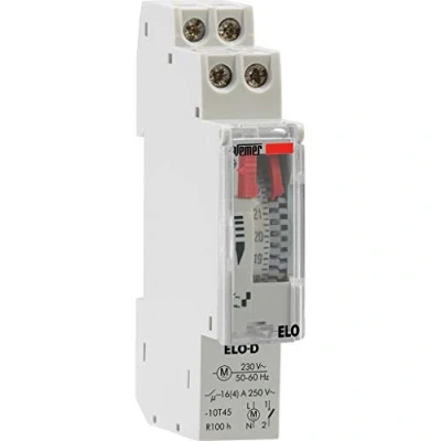 Obrázek VEMER VP877500 ELO D elektromechanické spínací hodiny s denním programováním, montáž na DIN lištu, šedá