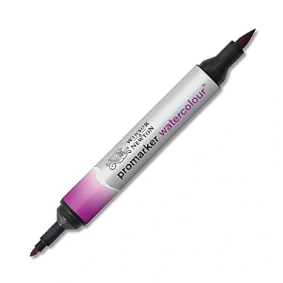 Obrázek Winsor &amp; Newton 0201398 Akvarelový popisovač 2 hroty, štětec a jemná špička, stálobarevný, vysoce pigmentované akvarelové barvy pro kaligrafii, výkresy Mauve