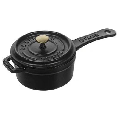 Obrázek STAUB Mini hrnec s rukojetí / kastrol, 10 cm, 0,25 l, z litiny, pro všechny typy sporáků, černý