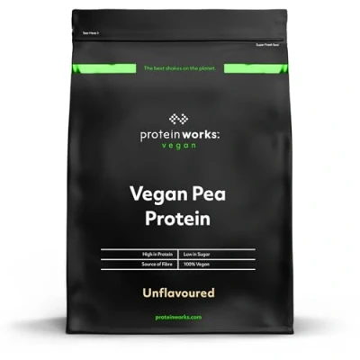 Obrázek Erbsen Protein 80 vegan, 100% přírodní, rostlinný, bohatý na proteiny, bez glutenů, laktózy The WORKS, chuťově neutrální, 500 g