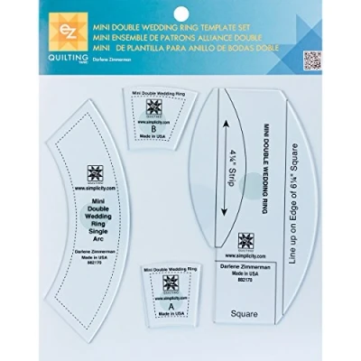 Obrázek EZ Quilting Mini Double Wedding Ring Vorlage Set, transparent