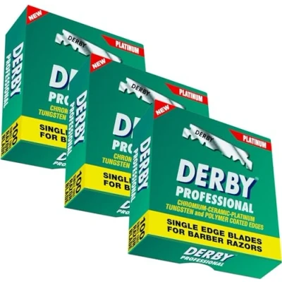 Obrázek Derby Břity Professional 300 / balení po třech kusech 3 x 100 kusů nerezové, jednotlivě balené