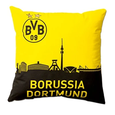Obrázek Borussia Dortmund polyester, Dortmund, polštář s panoramou, černý / žlutý, 40 x cm, 1 kus (balení ks)