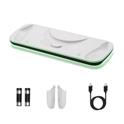 Obrázek Mcbazel nabíjecí stanice pro ovladač Quest 3 VR s LED světlem stojan na displej se 2 * 600 mAh dobíjecími bateriemi/nabíjecí kabel typu C