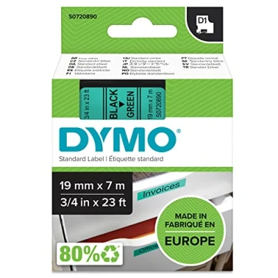 Obrázek Dymo S0720770 D1 etikety (samolepicí, pro tiskárnu LabelManager, role 6 mm x 7 m), černá na průhledné.