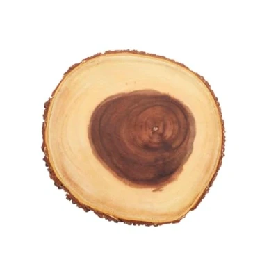 Obrázek ARTESA KitchenCraft Natürliches Holz Käsebrett/Servierplatte mit Rindenrand, 25 cm (10&quot;) Rund, braun, 21 (8&quot;)