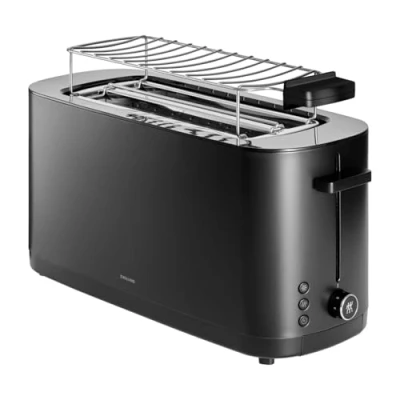 Obrázek ZWILLING ENFINIGY toustovač se 3 automatickými programy, 7 stupňů opečení a vypínání, dlouhý pro 4 krátké nebo 2 dlouhé plátky, s nástavcem na housky, černý