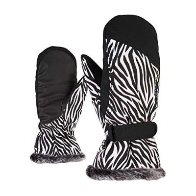 Obrázek Ziener Dámské KEM MITTEN lady glove lyžařské rukavice/zimní sporty, černé (wild zebra print), 7