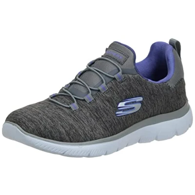 Obrázek Skechers Dámské tenisky Summits Quick Getaway Sneaker, Grey Charcoal Mesh Purple Trim Ccpr