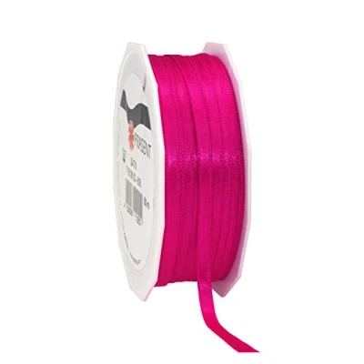 Obrázek C.E. Pattberg SATIN magenta, 50 m saténová stuha k zabalení dárků, šířka 6 mm, dárková pro dekoraci a ruční práce, dekorační prezentace, ke každé příležitosti