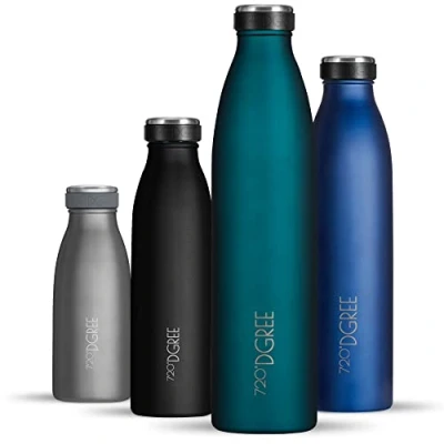Obrázek 720DGREE Láhev na pití z ušlechtilé oceli &quot;milkyBottle&quot; 750 ml bez BPA, zabezpečená proti vytečení, vhodná pro oxid uhličitý termoska perlivé vlasy, sport, univerzitu, do školy, fitness,