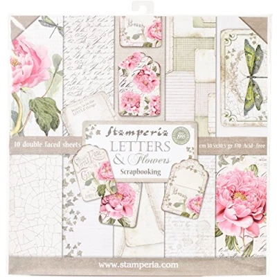 Obrázek Stamperia Letters and Flowers Scrapbooking Pad 30x30