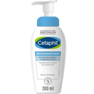 Obrázek CETAPHIL Čisticí pěna, 200 ml, čištění obličeje pro normální, suchou, citlivou pokožku, jemně čistí nečistou pleť, odstraňuje maz a chrání kožní bariéru, s glycerinem ceramidy