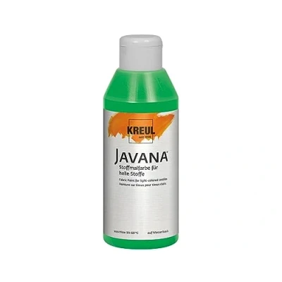 Obrázek KREUL 91308 barva na textil Javana světlé látky, 250ml sklo v brilantní zelené, hebká bázi vody s krémovým charakterem, proniká hluboko do vláken, po fixaci