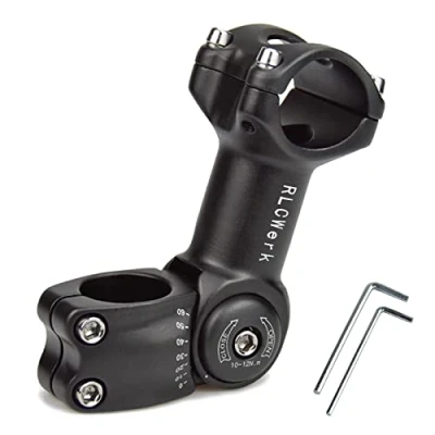 Obrázek představec pro jízdní kolo, prodloužení řidítek nastavitelný 0 60 stupňů, MTB Mountain hliník slitina Caliber Riser, černý (31. 8 * 110 mm)