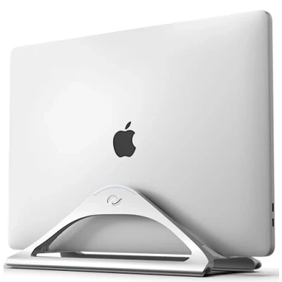 Obrázek HumanCentric Vertikální stojan na laptop psací stoly (stříbrný), nastavitelný držák pro MacBook, MacBook Pro, jiné laptopy a notebook