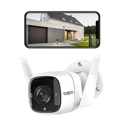 Obrázek TP Link Tapo C310 Überwachungskamera Außen, WLAN IP Kamera, 3MP Hochauflösung, 30m Nachtsicht, Bewegungserkennung, IP66 wasserdicht,Alarmmeldung, Zwei Wege Audio,unterstützt Alexa &amp; Google Assistant