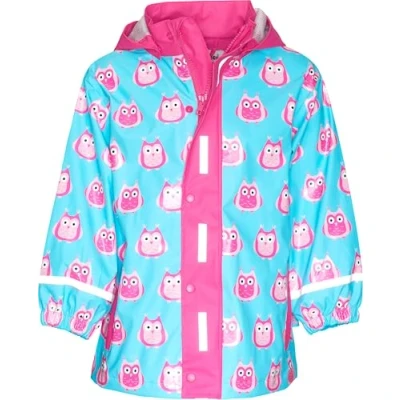 Obrázek Playshoes Bunda do deště Unisex dětská větruvzdorná a nepromokavá pláštěnka oděv deště, sovy, 116, sovy