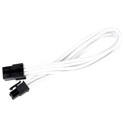 Obrázek SilverStone SST PP07 IDE6W prodlužovací kabel síťového zdroje 25 cm 6pin na PCI E 6pin, bílý