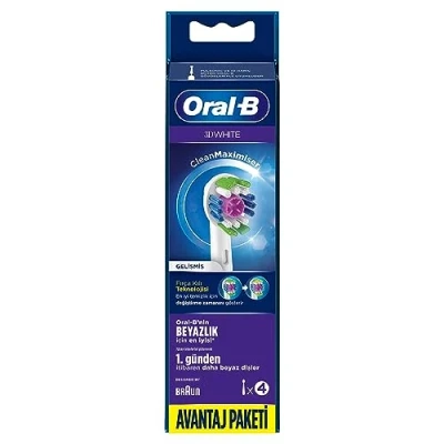 Obrázek Oral B Náhradní hlavice 3D White, náhodný výběr barev, 4 kusy
