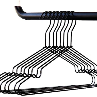 Obrázek Designové ramínko na šaty ze stabilního kovu 8 kusů (černé)