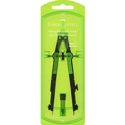 Obrázek Faber Castell 174007 rychloupínací kružítko s pákovou mechanikou, černá a zelená