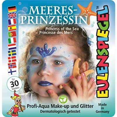 Obrázek Eulenspiegel 204535 sada motivů mořská princezna, 3 barvy, 1 třpytky, štětec, návod (český jazyk nelze zaručit), pro cca 30 masek, karneval, tématická party