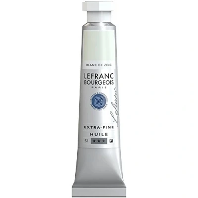 Obrázek Lefranc Bourgeois 405026 extra jemná olejová barva v umělecké kvalitě z vysoce kvalitních pigmentů, živé barvy, vysoká světlostálost, 20ml tuba zinková bílá