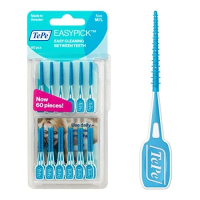 Obrázek TePe EasyPick Dental Stick M/L / 1 x 60 Stück Für eine einfache, tägliche Anwendung zwischendurch und unterwegs