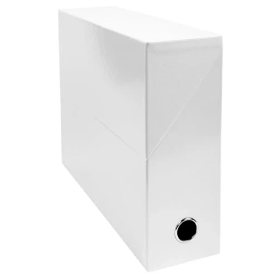 Obrázek Exacompta 89931E 1 Transferový box Iderama z probarveného papíru Zadní strana 90 mm Kovové oko pro formát A4 Rozměry 25,5 x 34 9 cm Barva bílá Dodává se smontované