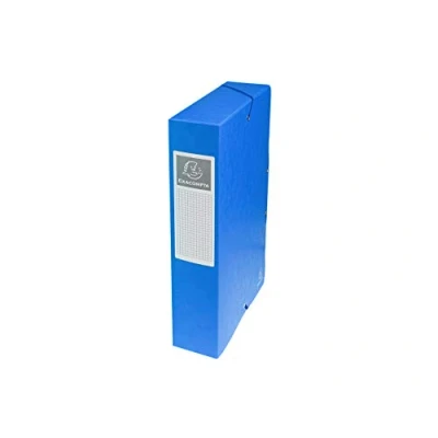 Obrázek Exacompta 50602E 1 Odkládací box s gumovými pásky Exabox z lesklého kartonu 600g/m2 zadní strana 6 cm rozměry 25 x 33 pro dokumenty A4 Barva modrá dodává se smontovaná