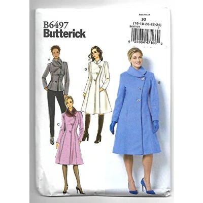 Obrázek Butterick Patterns 6497 F5 Misses/Miss Petite bunda a kabát, střih vzor, vícebarevné, velikosti 1424
