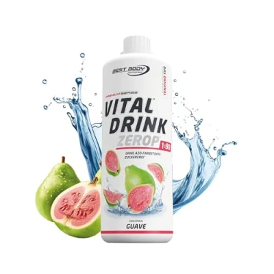 Obrázek Best Body Nutrition Vital Drink ZEROP® Guave, originální nápojový koncentrát sirup bez cukru, 1:80 vydává 80 litrů hotového nápoje, 1000 ml